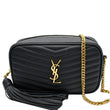 YVES SAINT LAURENT Mini Lou Grain De Poudre Camera Bag Black