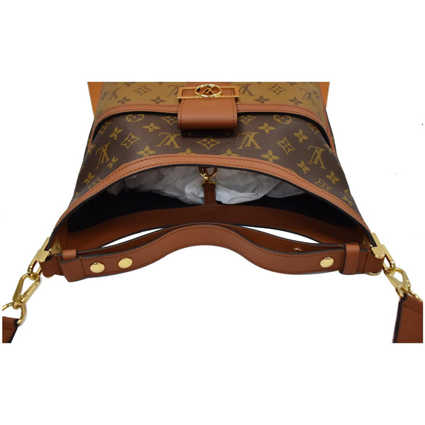 LOUIS VUITTON Dauphine MM Monogram Reverse Canvas Hobo Shoulder Bag Brown
