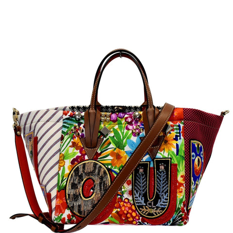 CHRISTIAN LOUBOUTIN Caracaba Small Creative Fabric Tote Bag Multicolor