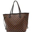 LOUIS VUITTON Neverfull MM Damier Ebene Tote Bag Brown