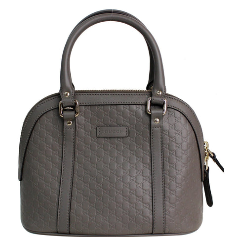 GUCCI Mini Dome Micro Guccissima Leather Shoulder Bag Grey 449654