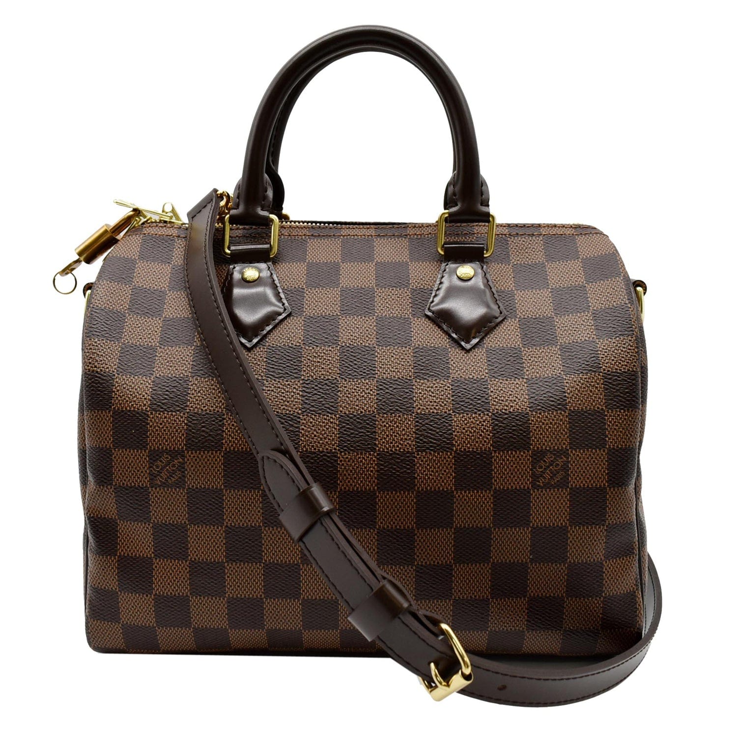 Louis Vuitton 2015 Pre-owned Damier Ebene Speedy Bandouliere 30 Handbag - Brown