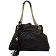 GUCCI Soho Pebbled Leather Chain Shoulder Bag 308982 Black