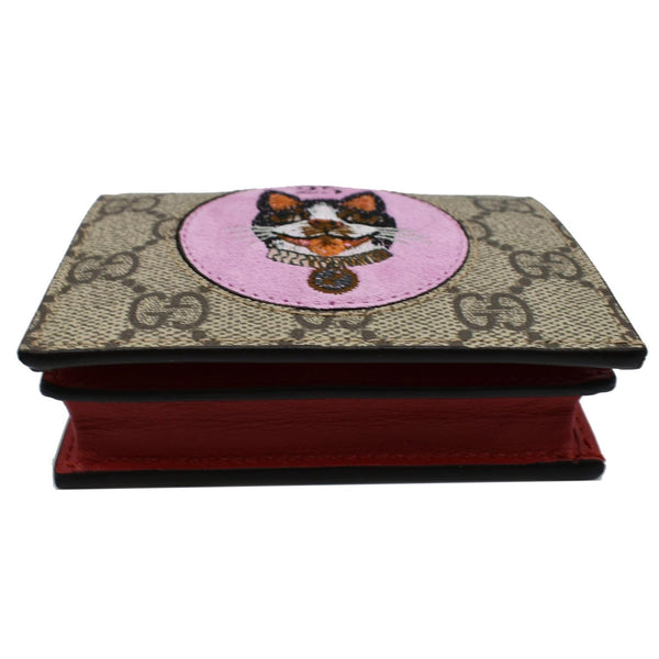 GUCCI Bosco Patch GG Supreme Canvas Card Case Wallet Beige 506277