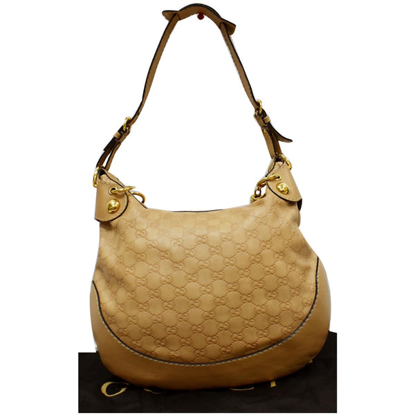 GUCCI Babouska Heart Guccissima Leather Hobo Bag Beige 211965