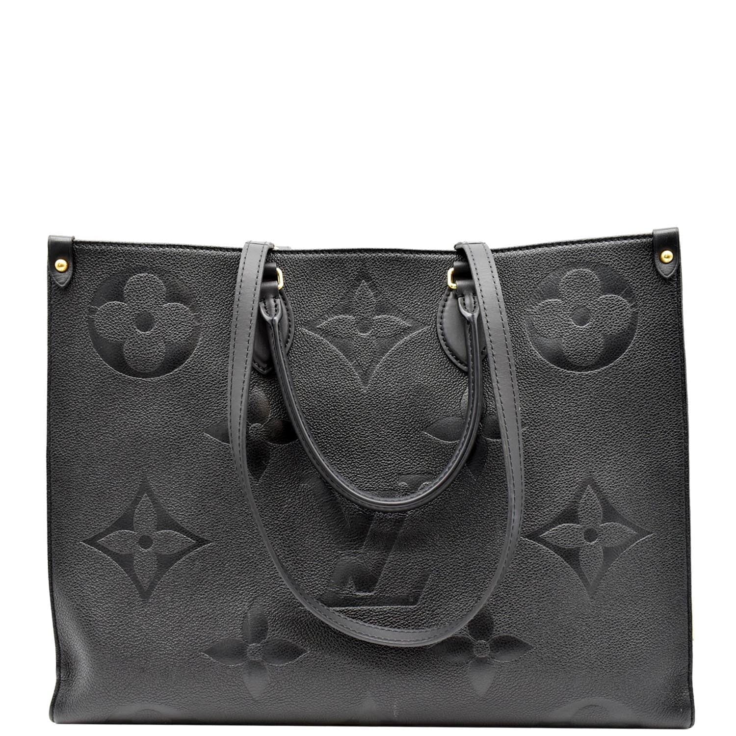 Authenticated used Louis Vuitton Louis Vuitton on The Go GM Tote Bag Shoulder Monogram Implant Leather Black Handbag M44925, Adult Unisex, Size: (