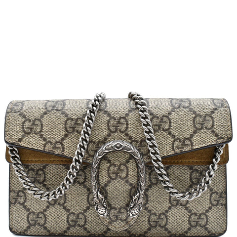 GUCCI Dionysus Super Mini GG Canvas Shoulder Bag Beige 476432