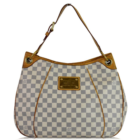 LOUIS VUITTON Galliera PM Damier Azur Shoulder Bag White
