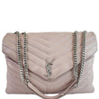 YVES SAINT LAURENT Large Loulou Calfskin Matelasse Chain Shoulder Bag Pink