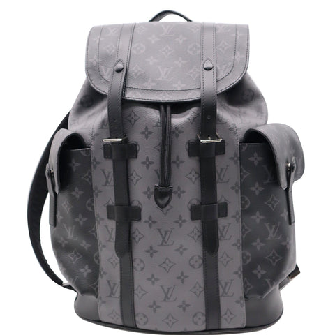 LOUIS VUITTON Christopher PM Reverse Monogram Eclipse Backpack Bag Black