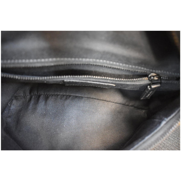 YVES SAINT LAURENT Niki Croc Embossed Leather Shoulder Bag Black