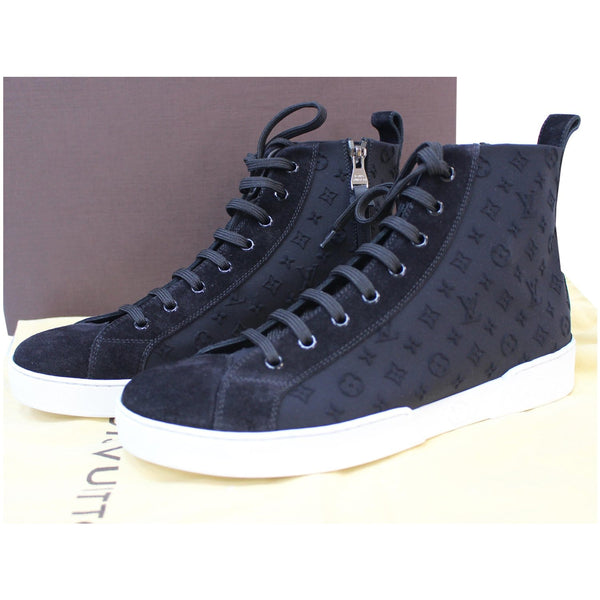 Louis Vuitton High Top Suede Crafted Shoes Bluee