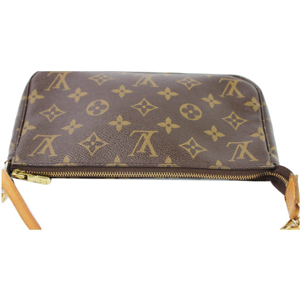 LOUIS VUITTON Mini Pochette Monogram Canvas Accessories Pouch Brown