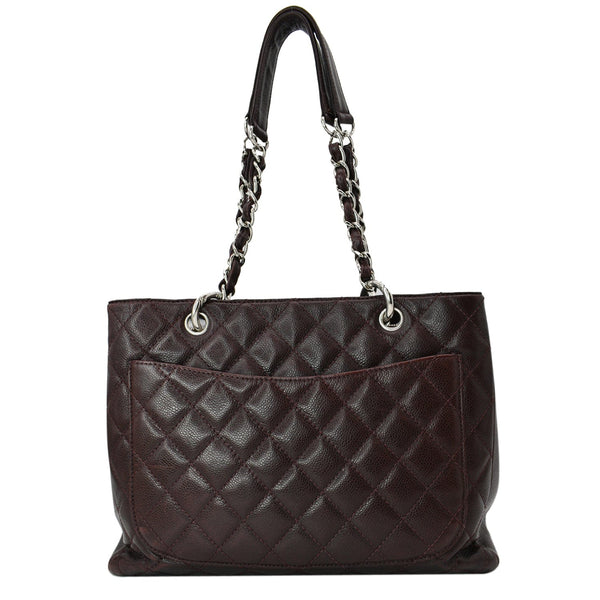 CHANEL Grand Shopping GST Caviar Leather Tote Bag Maroon