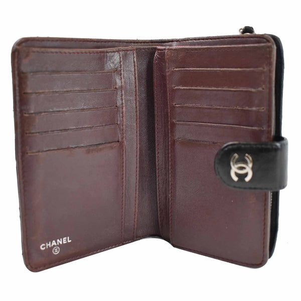Chanel CC Lambskin Leather Bifold Wallet card slots 