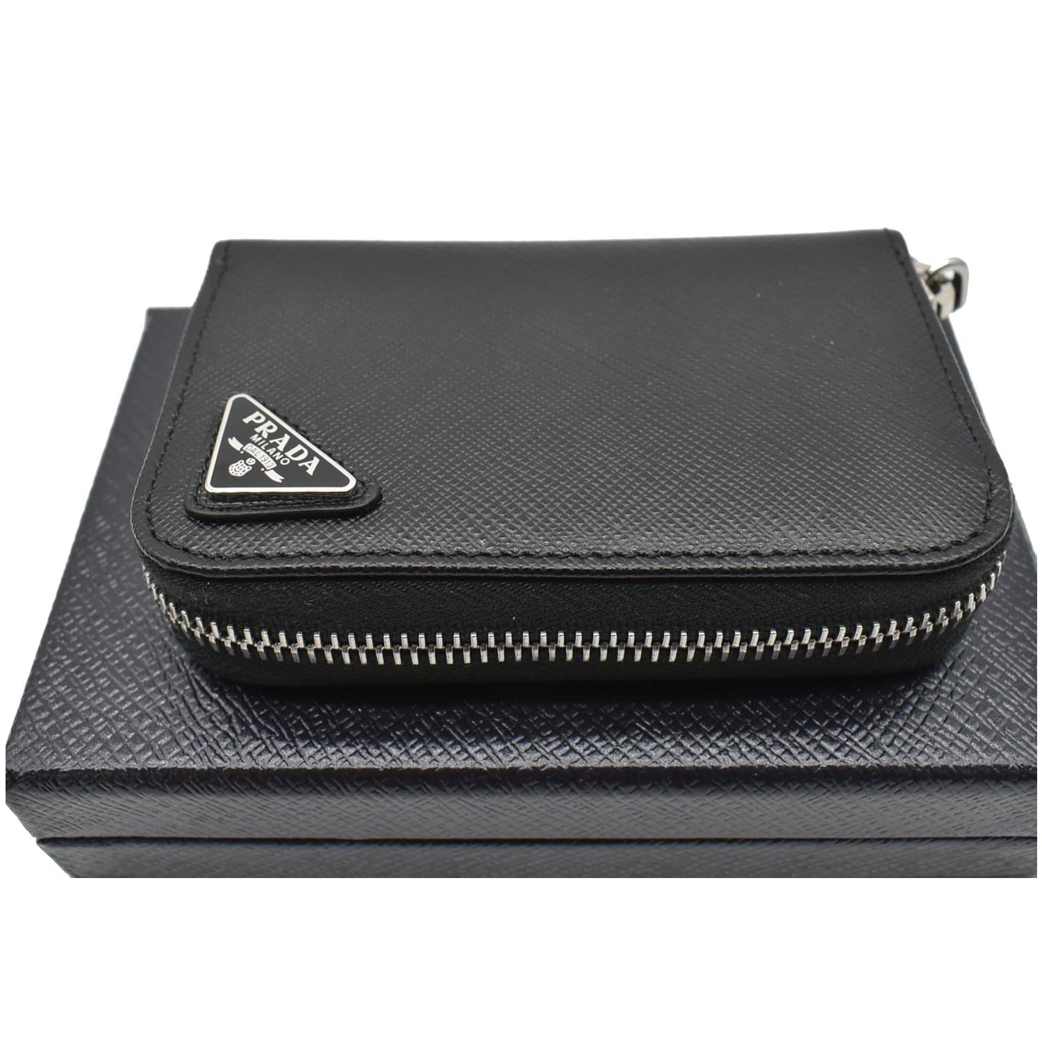 Prada Saffiano Leather Card Holder - Black for Men