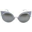 Fendi Women White Sunglasses Grey Silver Mirrored Lens