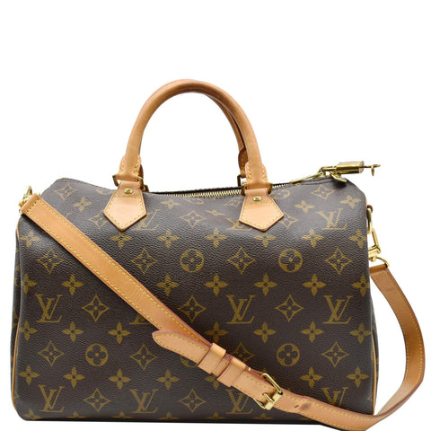 LOUIS VUITTON Speedy 30 Bandouliere Monogram Canvas Shoulder Bag Brown