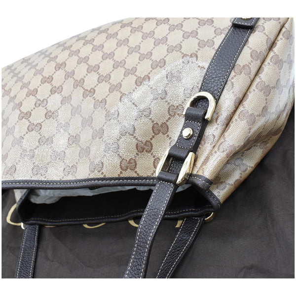 GUCCI Medium Abbey Coated Canvas Shoulder Bag Beige 293578