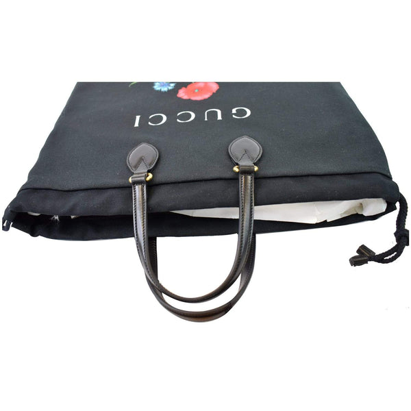 Gucci Marmont Chateau Canvas Drawstring Tote Bag handles