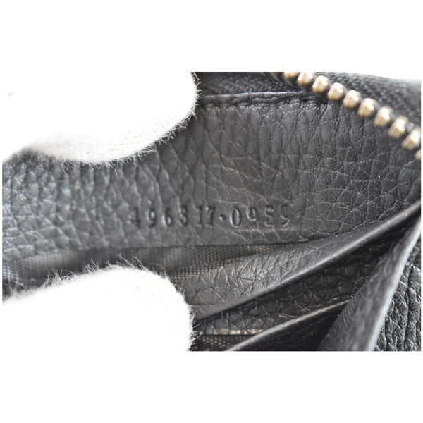 GUCCI Print Leather Zip Around Wallet Black 496317