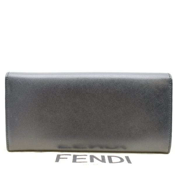FENDI Monster Eyes Continental Smooth Leather Wallet Black