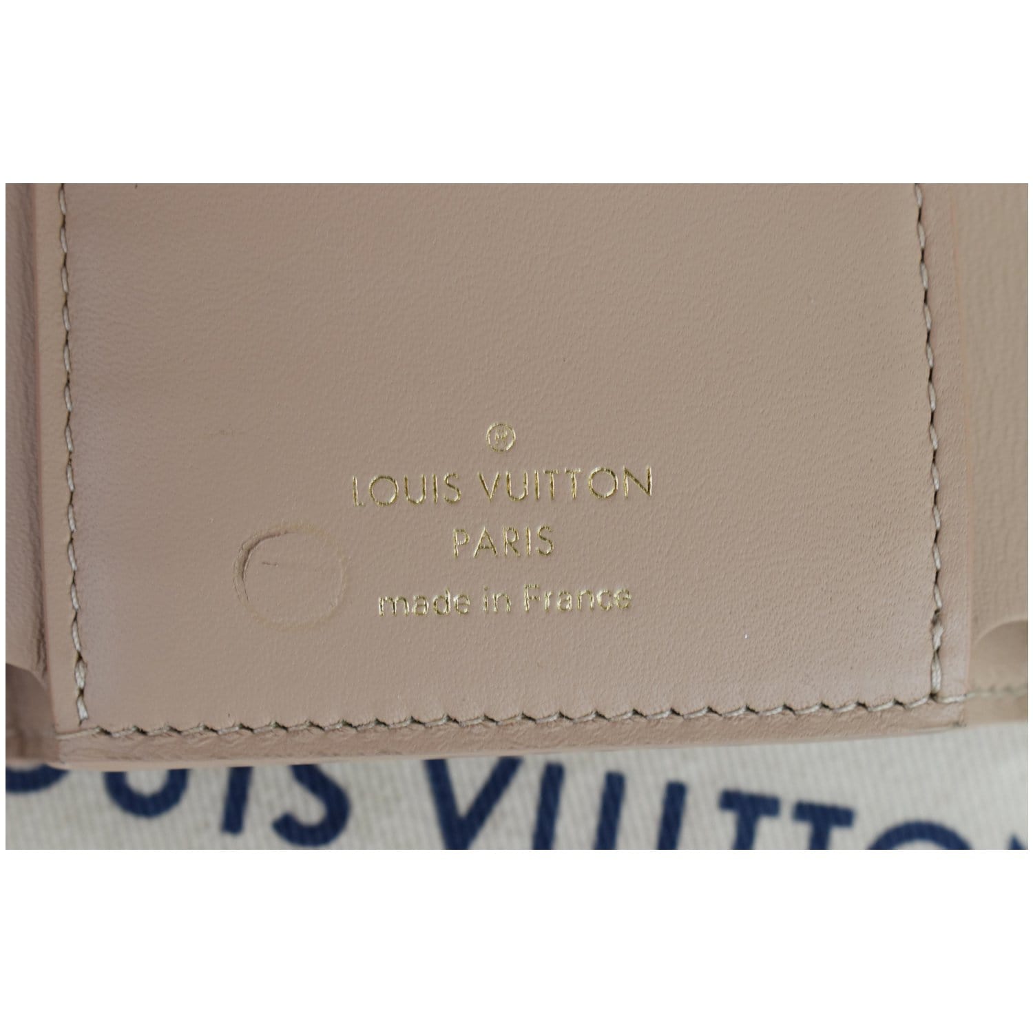 LOUIS VUITTON Capucines Studded Compact Leather Wallet Peach Last Call