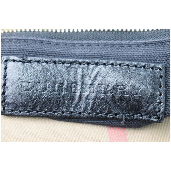 BURBERRY Boston Haymarket Check Coated Canvas Satchel Bag Brown