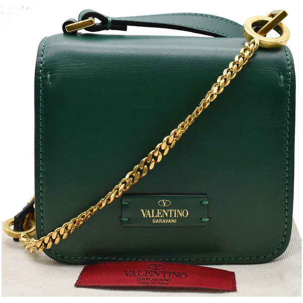 VALENTINO Garavani Vsling Micro Leather Shoulder Bag Green