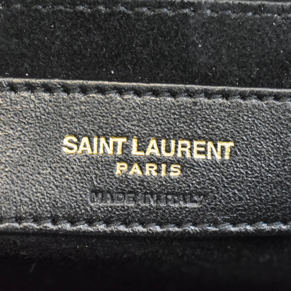 YVES SAINT LAURENT New Besace Embossed Leather Crossbody Bag Black