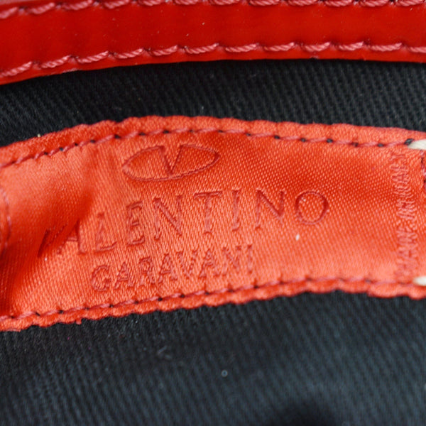 VALENTINO Nuage Bow Patent Leather Tote Bag Red