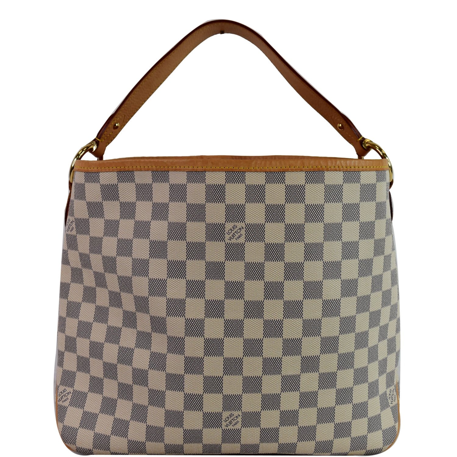 Louis Vuitton, crossover blue and white checkered bag
