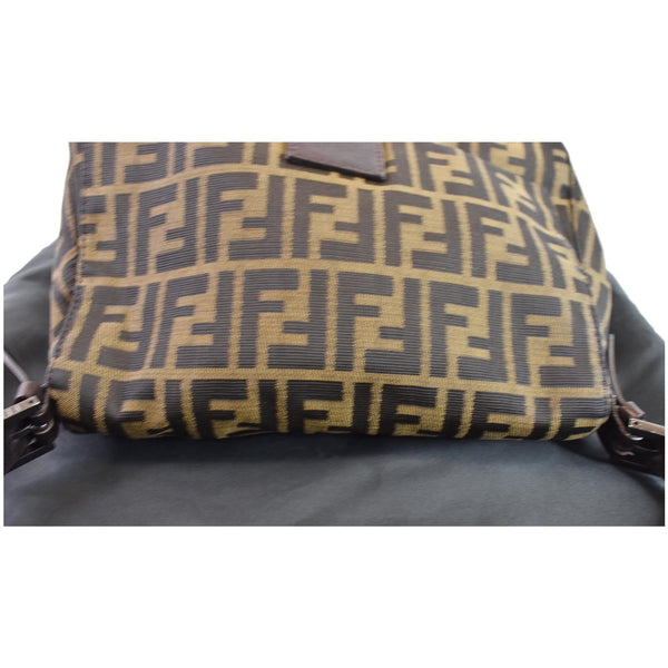 FENDI Zucchino Canvas Mini Mama Baguette Shoulder Bag Brown