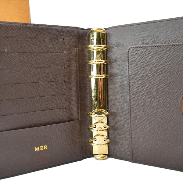 LOUIS VUITTON Agenda MM Damier Ebene Planner Cover Brown