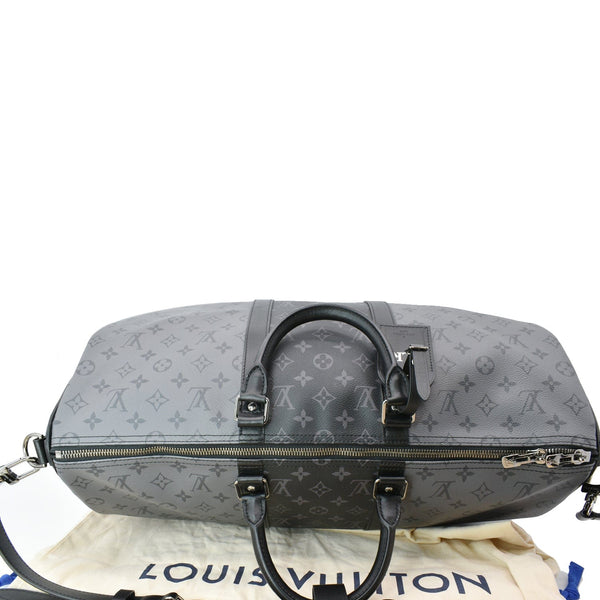 LOUIS VUITTON Keepall 50 Bandouliere Monogram Eclipse Travel Bag Black  - New Year Deals