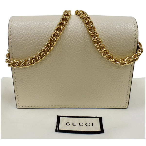Gucci Zumi Mini Grainy Leather Chain Wallet - Gold color
