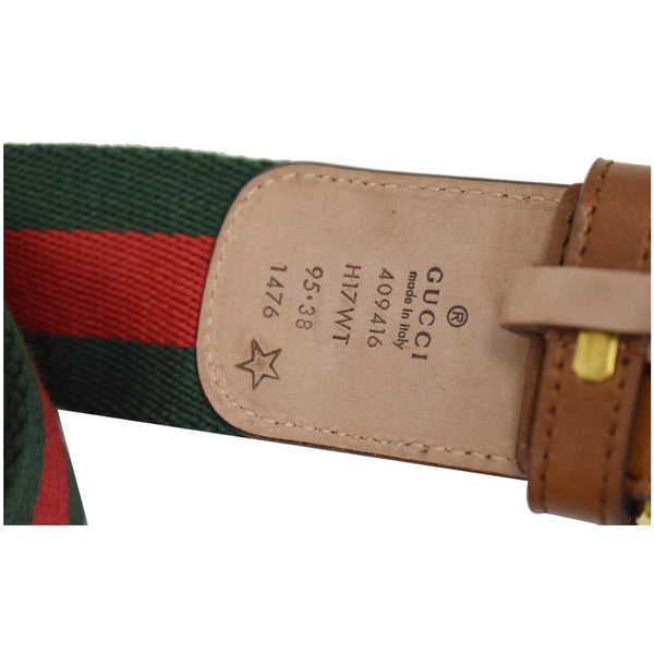 Gucci Web Double G Buckle Leather Belt made in Italy