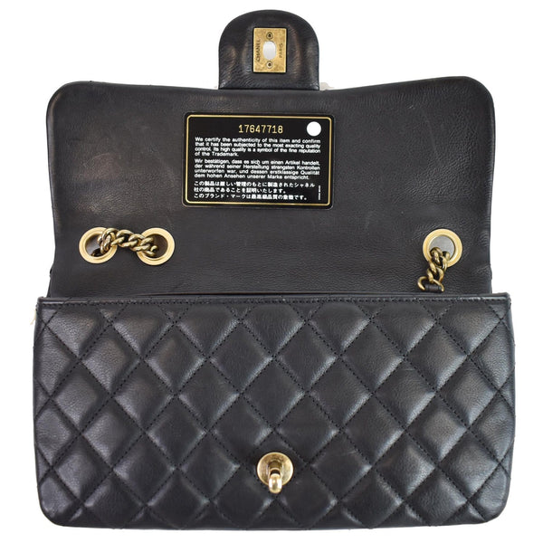 CHANEL CC Crown Flap Small Calfskin Leather Shoulder Bag Black