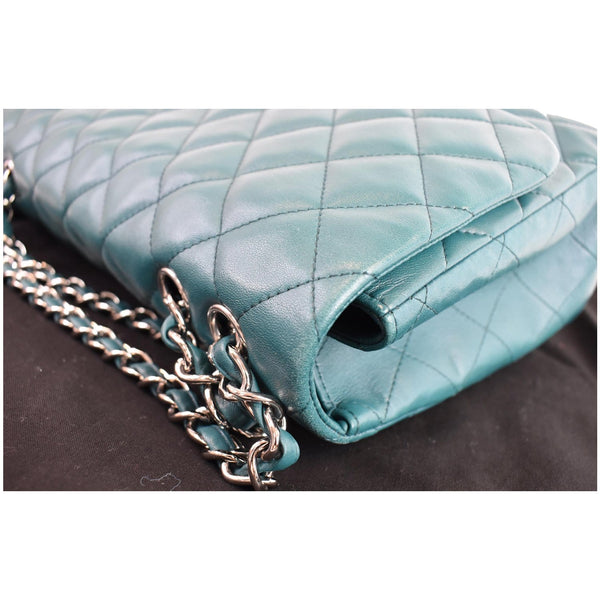 Chanel Jumbo Classic Double Flap Lambskin Crossbody Bag corner view