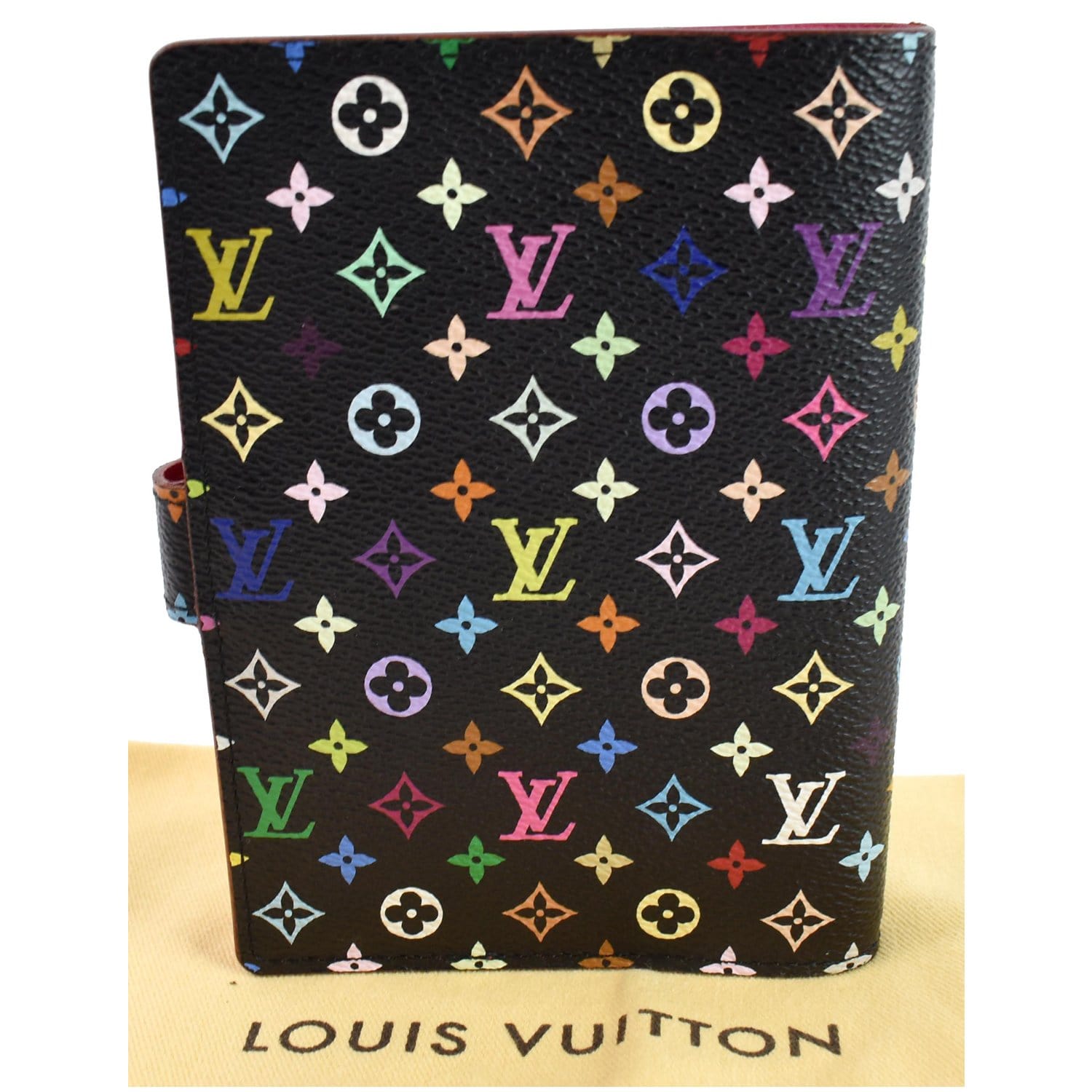 Authentic Louis Vuitton Agenda PM notebook cover Multicolor Black R20895