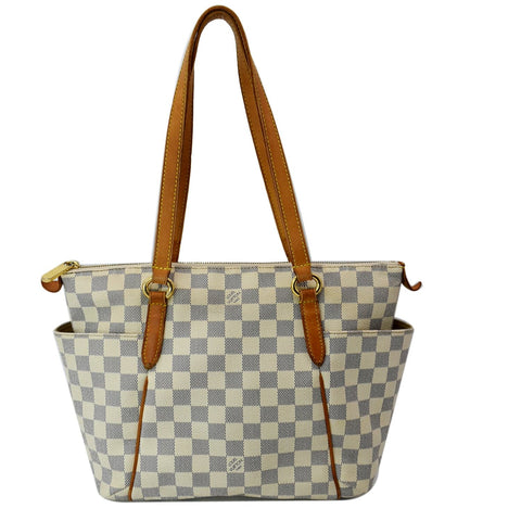 LOUIS VUITTON Totally PM Damier Azur Shoulder Bag White