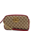 GUCCI GG Marmont Small Matelasse Canvas Leather Crossbody Bag Beige 447632