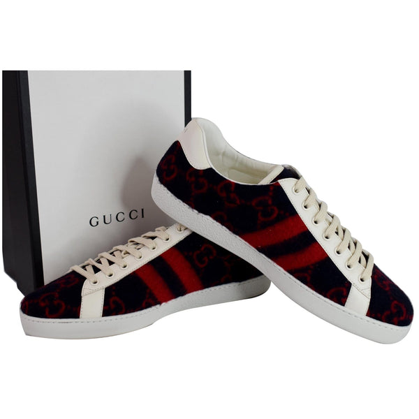 Gucci Ace Low-Top Wool GG Monogram Canvas Sneaker - front look