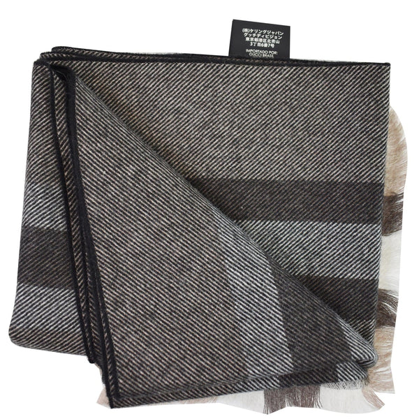 Gucci Web Stripe Wool Scarf Brown 387574 - for sale