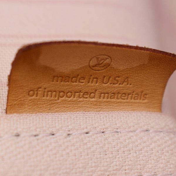 LOUIS VUITTON Neverfull MM Damier Azur Tote Bag Rose Ballerine SD1138