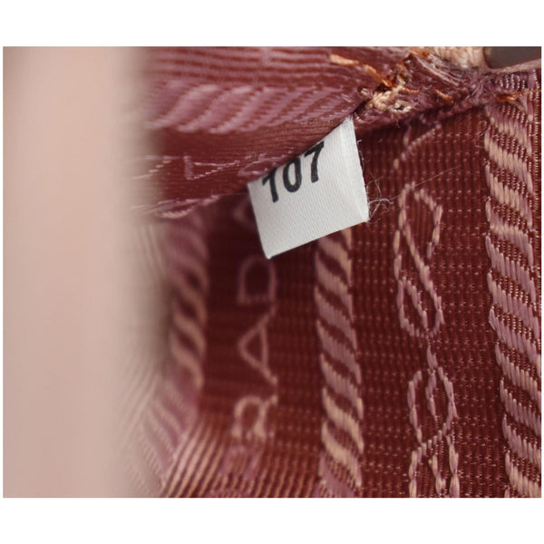 PRADA Nappa Mini Impunture Bandoliera Chain Leather Crossbody Bag Orchidea