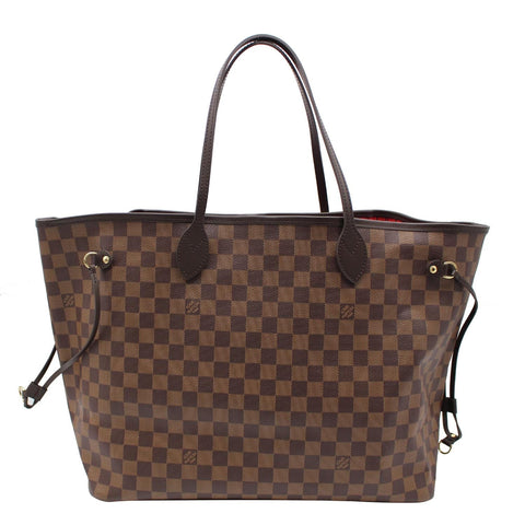 LOUIS VUITTON Neverfull GM Damier Ebene Tote Shoulder Bag Brown