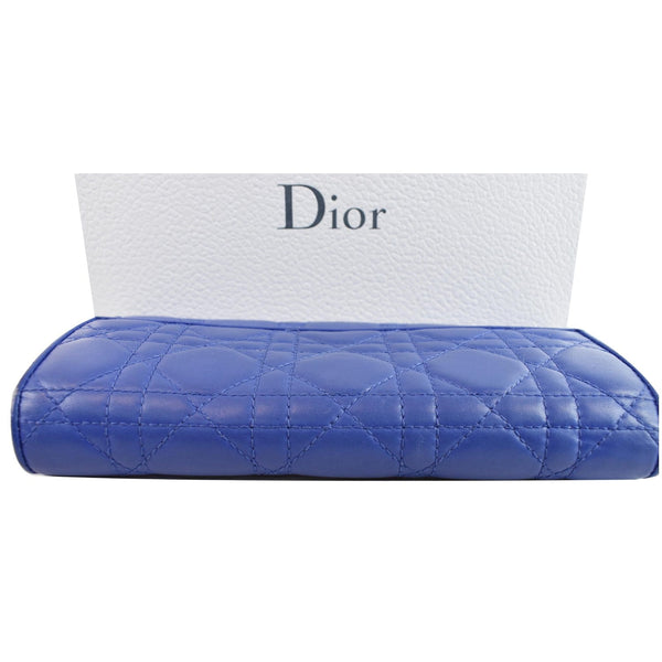 Christian Dior Cannage Lady Dior Charm Wallet Blue