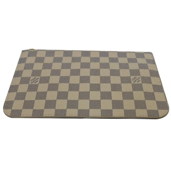 LOUIS VUITTON Neverfull MM Damier Azur Pochette Wristlet Pouch White