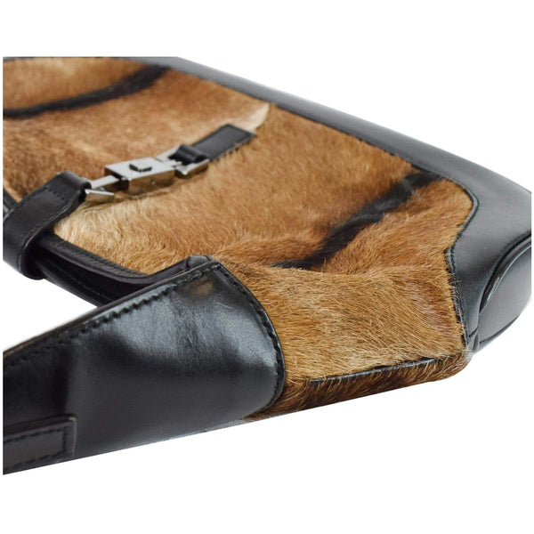 Gucci Jackie O Pony Hair Leather Hobo Shoulder Bag - corner focused